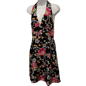 Holt Renfrew Silk Floral Halter Dress Size 8